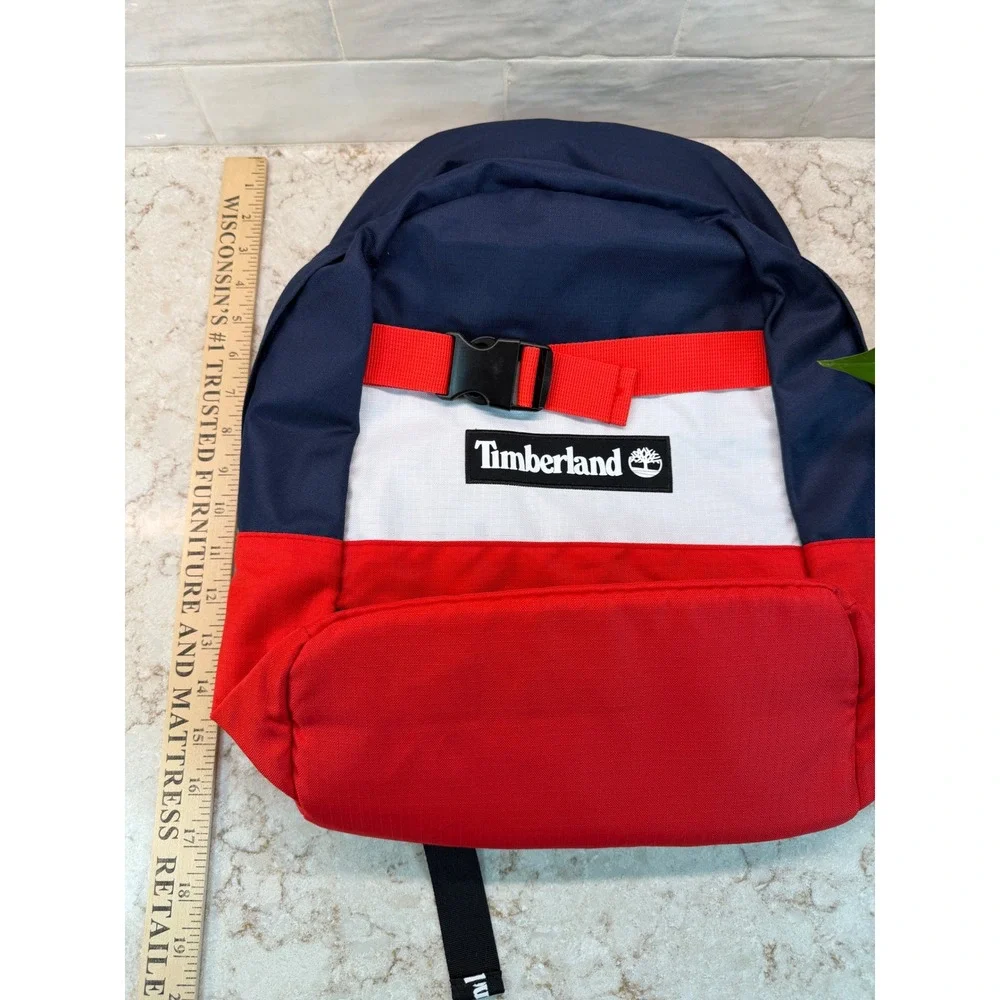Timberland Skateboard Backpack Navy‎ Blue Red White Colorblock School Travel Bag
